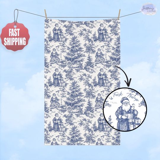 Discover Subtle F*ck Trump Santa Christmas Hand Towel, Christmas Home Decor, Kitchen Towel with Trump, Anti Trump Towel, Trump Hand Towel, Xmas Gift