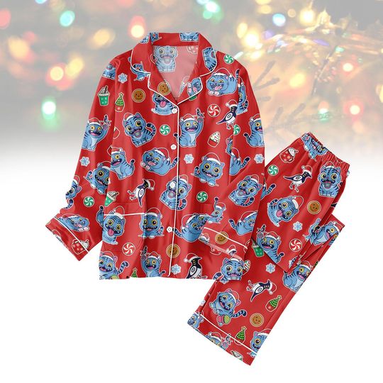 Discover Christmas Tiger Pajamas Set, Funny Holiday PJs, Cute Cartoon Pajama Outfit, Family Xmas Sleepwear, Holiday Gift, Derpy Tiger Pjs
