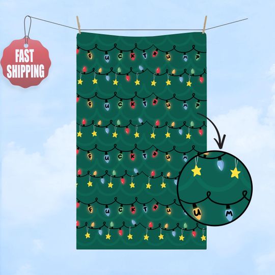 Discover Subtle F*ck Trump Hand Towel,Christmas Lights Kitchen Towel,Anti Trump Tea Towel,Bathroom Towel Set,FDT,Xmas Home Decor,Anti Maga Towel