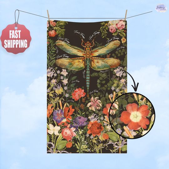 Hand Towel, Dragonfly Art Kitchen Towel, Tea Towel,Bathroom Towel Set