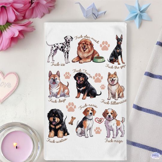 Discover Subtle F*ck Trump Hand Towel, Anti Trump Dog Kitchen Towel, Anti Trump Tea Towel,Bathroom Towel Set,FDT,Political Home Decor,Anti Maga Towel