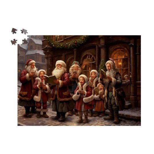 Discover Cherished Christmas Carolers Wooden Jigsaw Puzzle: Festive Holiday Brain Teaser, Vintage Caroling Scene, Christmas Gift