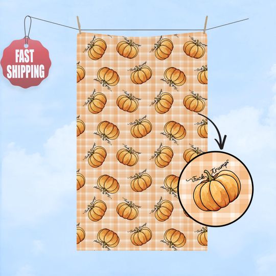 Discover Subtle F*ck Trump Hand Towel, Halloween Pumpkin Kitchen Towel, Anti Trump Towel, Anti Maga Towel, FDT,Political Home Decor,Fall Autumn Decor