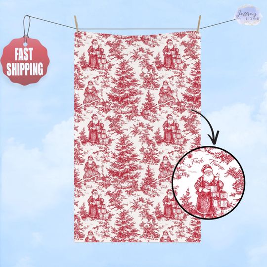 Discover Subtle F*ck Trump Santa Christmas Hand Towel, Christmas Home Decor, Kitchen Towel with Trump, Anti Trump Towel, Trump Hand Towel, Xmas Gift