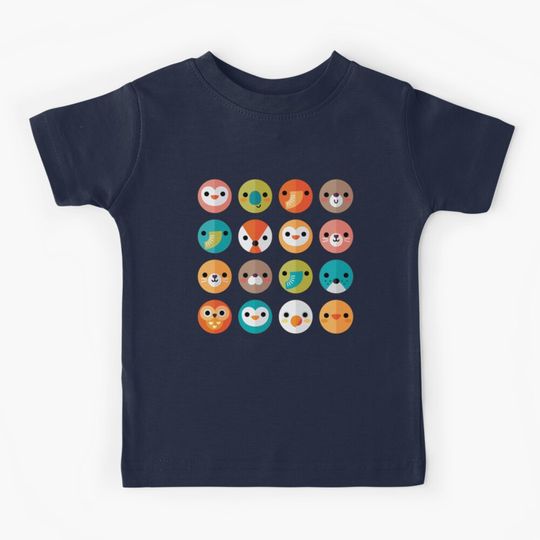 Discover Smiley Faces - Cute Animal Faces Kids T-Shirt