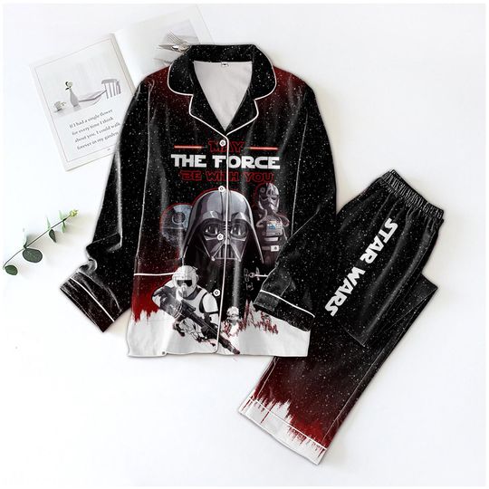 Star Wars Characters Pajamas Set, May The Force Be With You Pajamas, Darth Vader Holiday Pajamas, Star Wars Movie Gifts