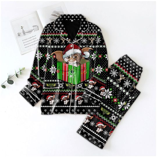 Gremlins Holiday Pajamas Set, Gremlins Gizmo Pajamas Pants, Funny Christmas Holiday Gift