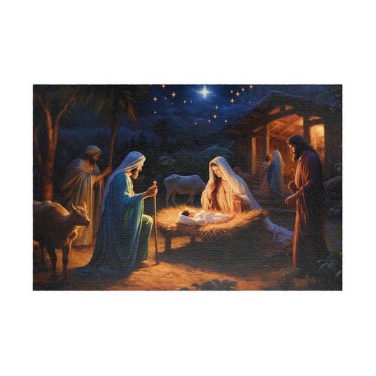 Discover The Reason for the Season, Available in 110, 252, 500, and 1,014 pieces, Jesus Christ, Christmas Jigsaw Puzzle, Christianity Fun, Great Gift