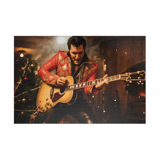 Discover Elvis Presley: Rockin' Around the Christmas Tree, Available in 110, 252, 500, and 1,014 pieces, Xmas Jigsaw Puzzle, The King Fan Gift Idea