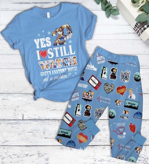 Discover Grey's Anatomy Pajamas Set, Meredith Grey Lounge Pants, Grey Sloan Medical Sleepwear, Doctor Gift for Her