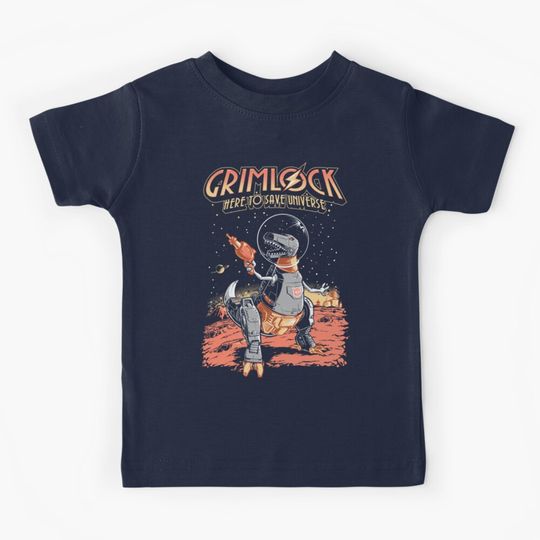 Discover Space Pulp Robot Dinosaur Hero Kids T-Shirt