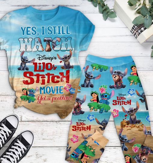 Discover Lilo and Stitch Pajama Pants, Disney Stitch Sleepwear, Ohanas Means Family Pajama Set, Cute Stitch Loungewear