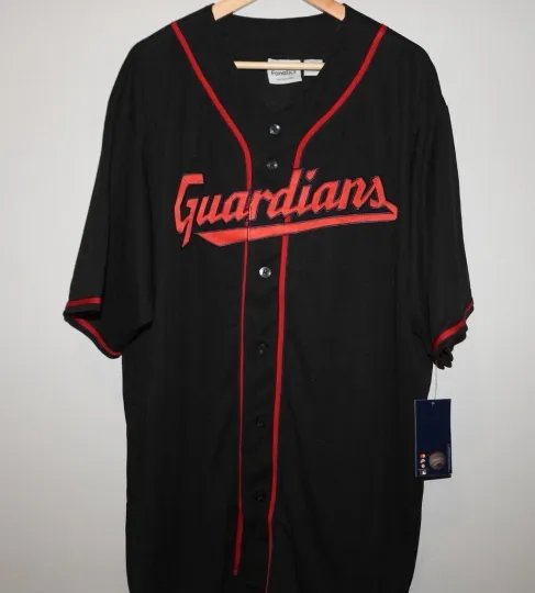 Discover MLB Cleveland Guardians Black Baseball Jersey New Mens Big & Tall Sizes
