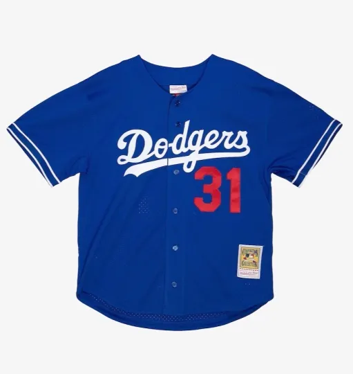 Discover Mitchell & Ness Los Angeles Dodgers #31 Baseball Jersey New Mens Sizes $130
