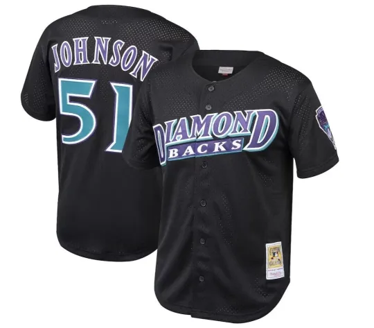 Discover MLB Mitchell & Ness Arizonna Diamondbacks #51 Baseball Jersey New Big & Tall $130