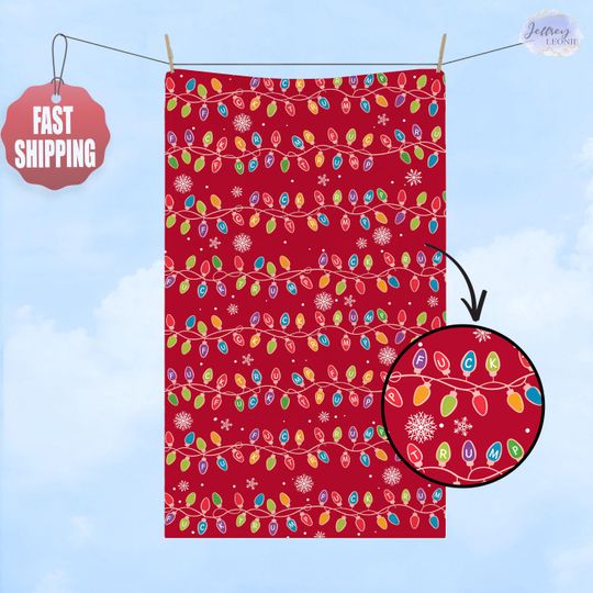 Christmas Hand Towel, Christmas Lights Kitchen Towel