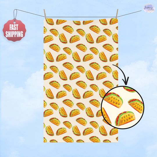 Discover Subtle F*ck Trump Hand Towel,Trump Sucks Taco Kitchen Towel,Anti Trump Towel,Political Home Decor,Anti Maga Towel,Hostess Gift,Let's Go Taco