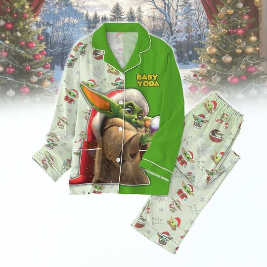 Discover Baby Yoda Christmas Pajamas Set, Funny Star Wars Holiday Sleepwear, Disney Xmas PJs, The Child Christmas Gift, Xmas Kid Pjs
