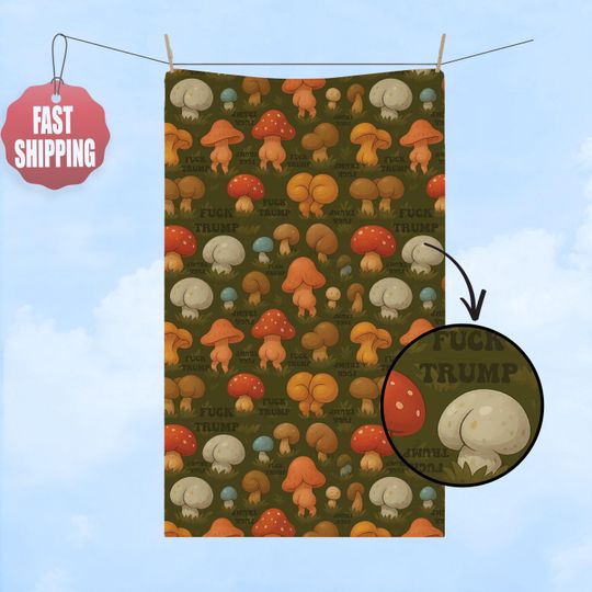 Discover Subtle F*ck Trump Hand Towel, Trump Sucks Mushroom Kitchen Towel, Anti Trump Towel, Political Home Decor, Anti Maga Towel, Hostess Gifts