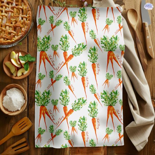 Hand Towel, Carrot Kitchen Towel, Bathroom Towel Set