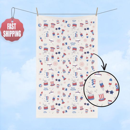 Discover Subtle F*ck Trump Hand Towel, Fourth of July Kitchen Towel, Anti Trump Tea Towel,Bathroom Towel Set,FDT,Political Home Decor,Anti Maga Towel