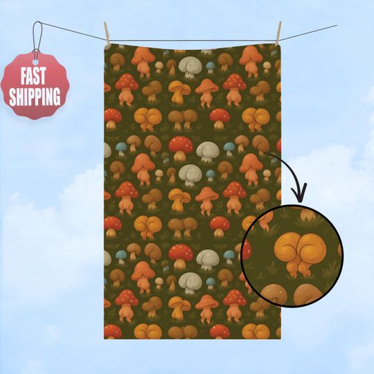 Discover Dirty Joke Hand Towel, Mushroom Kitchen Towel, Funny Tea Towel for Adults, Bathroom Towel Set, Cute Home Decor Gifts for Women Men