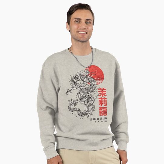 Discover Jasmine Dragon Tea House Pullover Sweatshirt