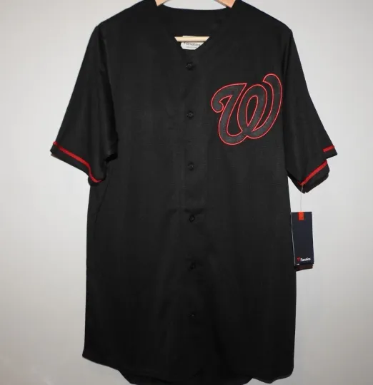Discover Washington Baseball Team Nationals Black Baseball Jersey