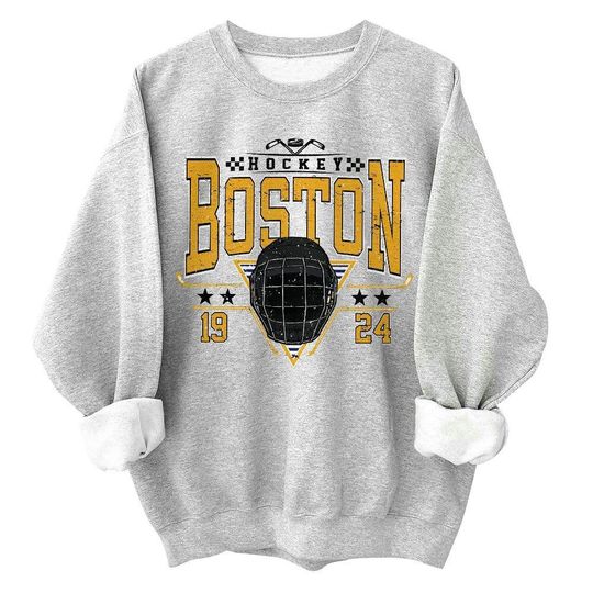 Discover Vintage 90s Boston Hockey Fan Sweatshirt, Gameday Mom Shirt, Sports Gift