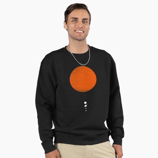 Minimal Solar System Pullover Sweatshirt