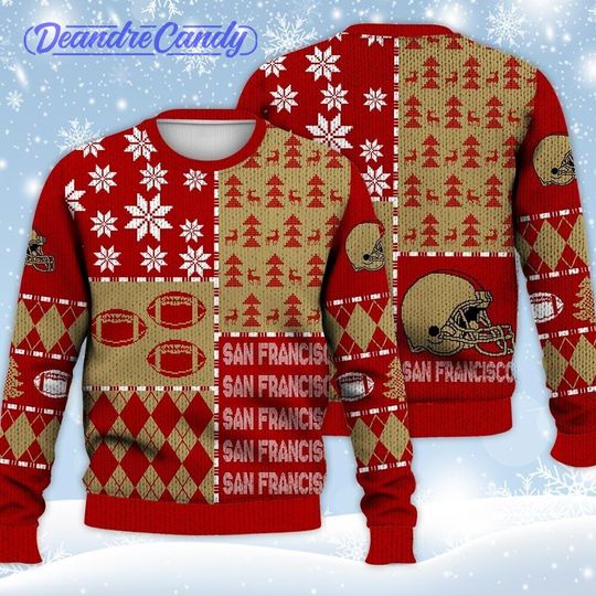 San Francisco Ugly Sweater Christmas, Retro Football American Sweatshirt