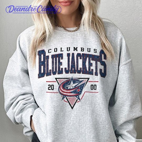 Discover Vintage 90s Columbus Blue Jacket Sweatshirt, Sweatshirt Hockey Gift For Christmas