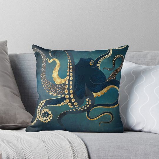 Discover Metallic Octopus IV Pillow