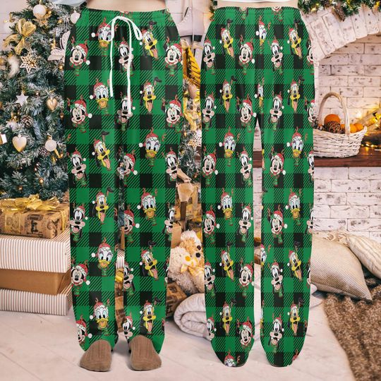 Discover Disney Mickey And Friends Christmas Pajama Pants  Holiday Loungewear for Women Men Kids, Family Christmas Gift, Matching Christmas Pajamas