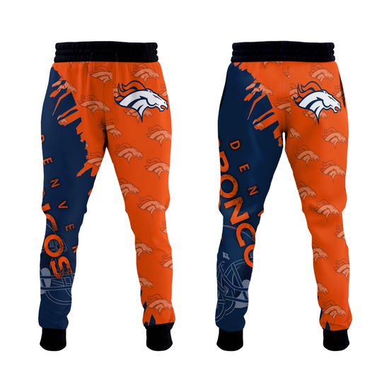 Denver Football Team Broncs 3D Hoodie Jogger Set