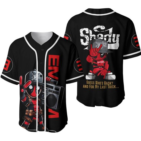 Eminem Deadpool Guess Who’s Back For The Last Trick Baseball Jersey