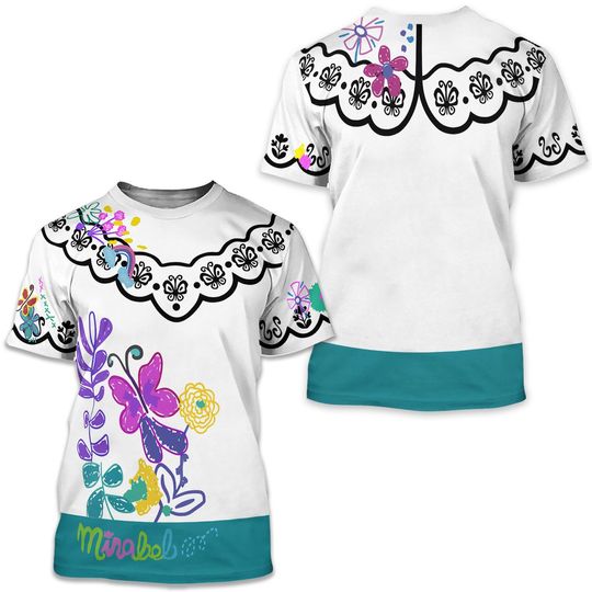 Encanto Inspired Mirabel All-Over Print Costume Lightweight T-Shirt | Cute Magical runDisney Running Costume Outfit Shirt Idea