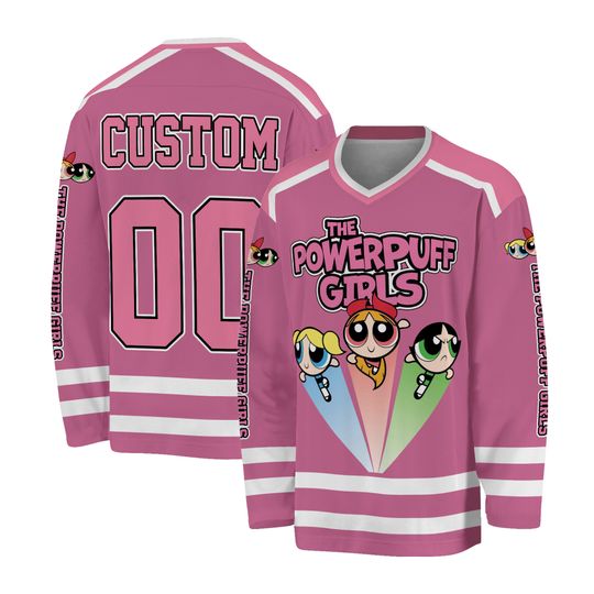 Custom Disney The Powerpuff Girls Hockey Jersey, Disney The Powerpuff Girls Hockey Jersey, The Powerpuff Girls Hockey Fan Lover Gift