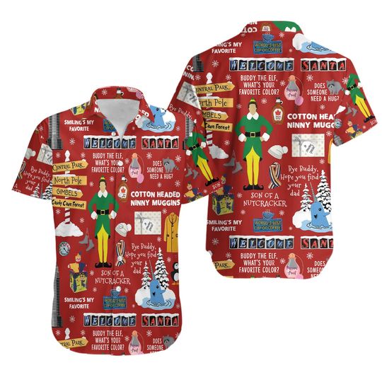 Christmas Buddy The Elf WhatS Your Favorite Cilor Red   Hawaiian Shirt