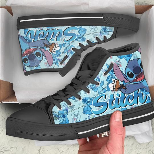 Stitch High Top Canvas Sneakers, Stitch Ohana Sneakers