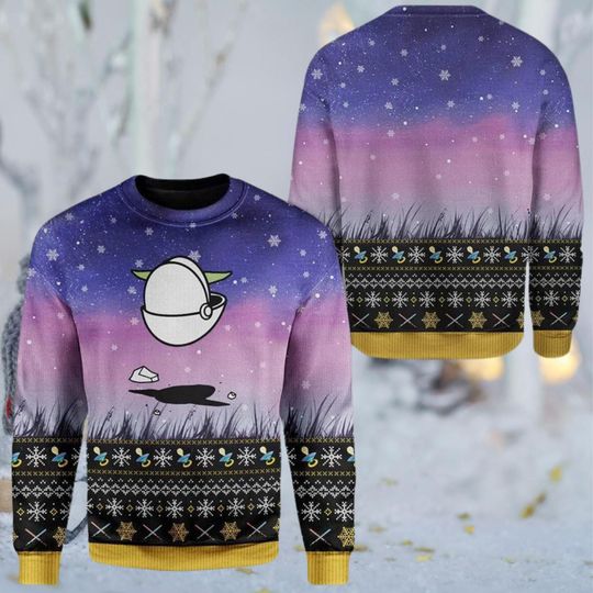 Galaxy Purple Ugly Christmas Sweater, Funny Holiday Winter Gift