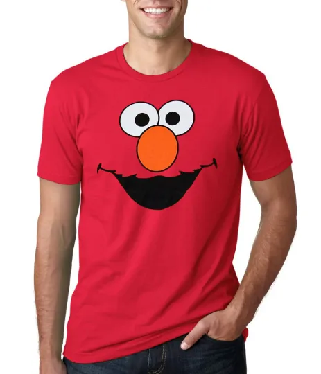 Discover Sesame Street Elmo Face Adult T-Shirt