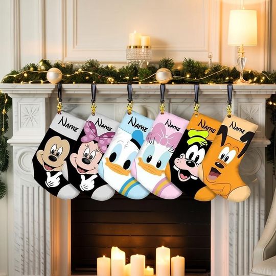 Discover Personalized Mickey and Friends Christmas Stockings, Stocking With Name, Christmas Decoration, Family Matching Stockings