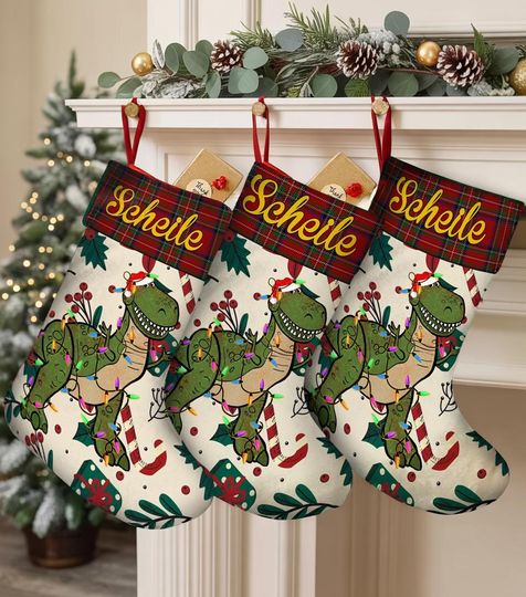 Discover Personalized Toy Story Rex Christmas Stocking, Toy Story Stocking, Toy Story Land Gift, T-Rex Christmas Gift