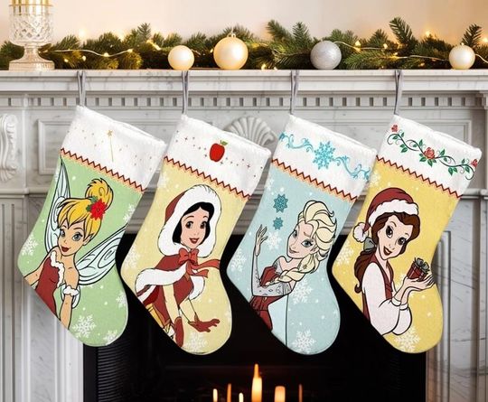 Discover Personalized Disney Princess Christmas Stocking, Stocking With Name, Disney Christmas Stocking, Disney Holiday Stockings