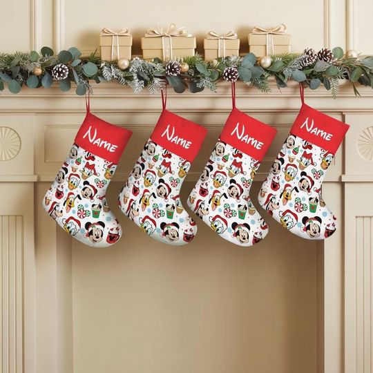 Discover Personalized Disney Christmas Stockings, Mickey Minnie Christmas stocking, Custom Family Christmas stocking, Custom Disney Stockings