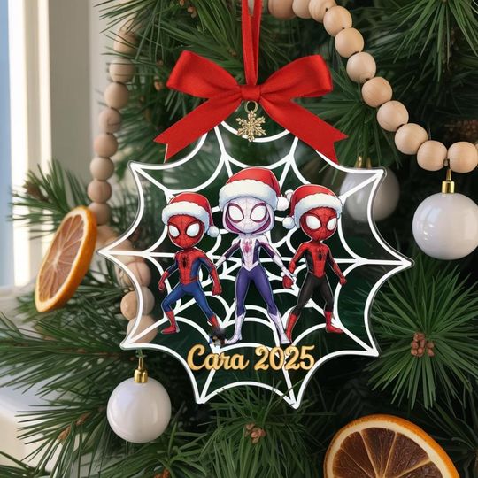 Personalize Spidey And His Amazing Friends Christmas Ornament, Spider Birthday Gift For Kid, Spiderman Ornament, Spidey Christmas Ornament