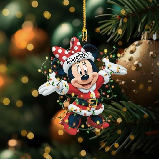 Discover Personalized Minnie Mouse Christmas Ornament, Disney Minnie Ornament, Disney Trip Keepsake 2025, Disney World Holiday Gift
