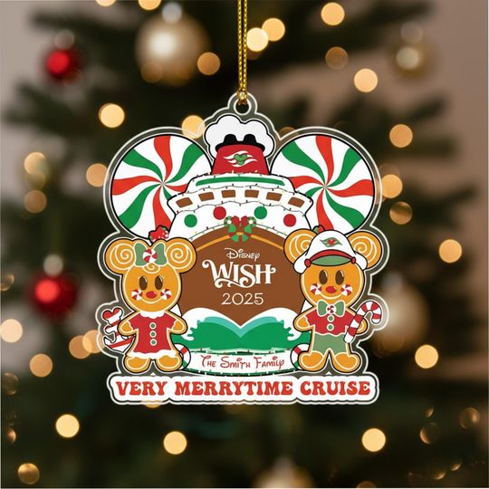 Discover Personalized Disney Cruise Ornament 2025, Very Merrytime Gingerbread Ornament, Disney Cruise Christmas Ornament, Family Vacation Keepsake
