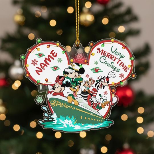 Discover Personalized Disney Very Merrytime Cruise Ornament, Mickey and Friends Cruise Ship Ornament, Family Vacation Keepsake